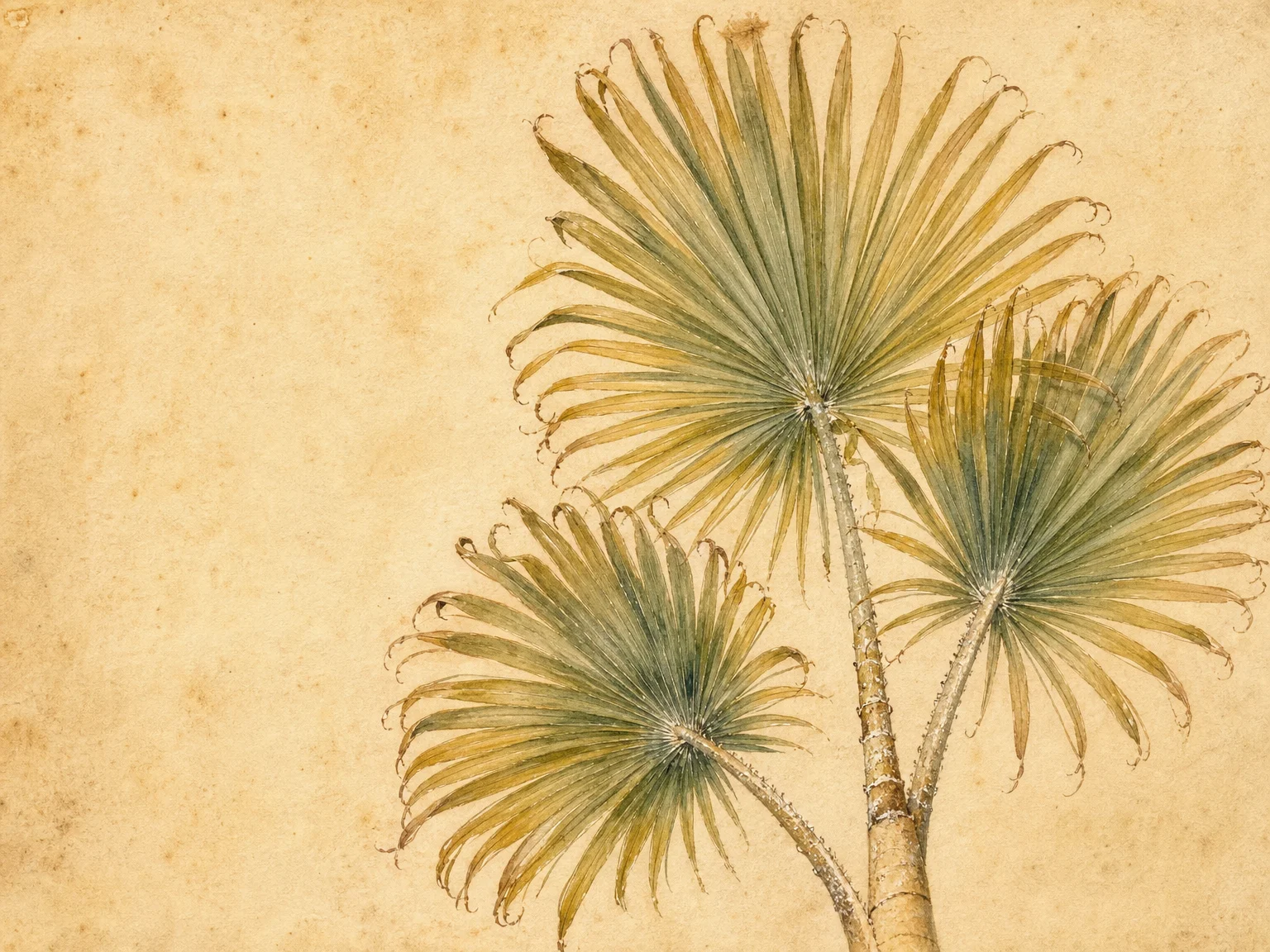 Carnauba Wax (Copernicia prunifera) — botanical watercolour. Hardest Natural Wax.