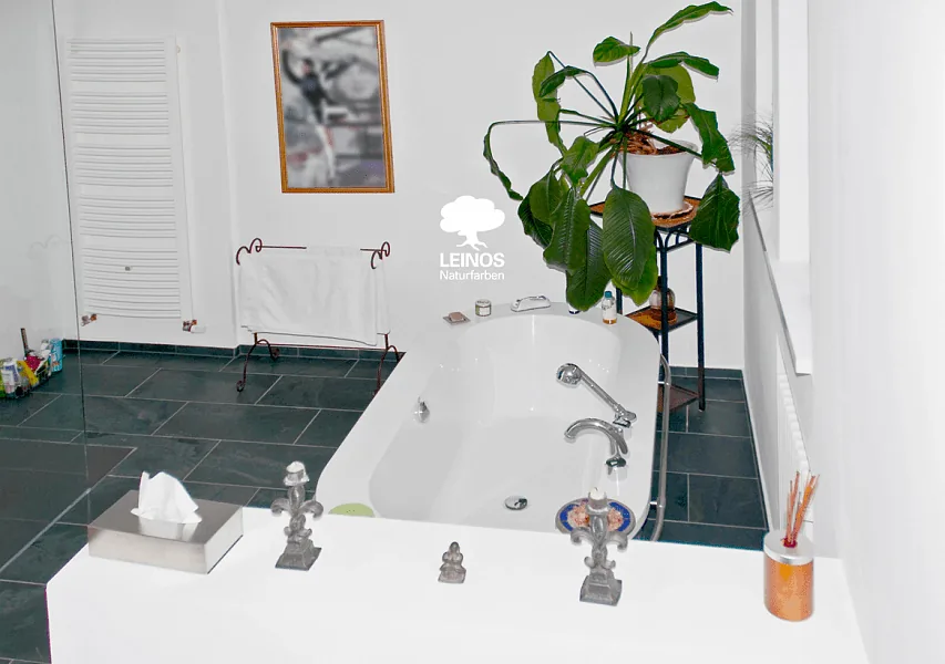Bathroom Walls with Anti-Mould Lime Paint