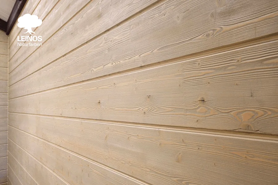Brushed Pine Paneling with Whitewash Effect