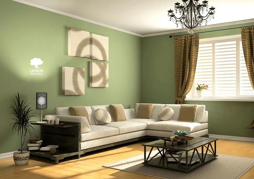 Sage Green Painted Walls in Living Room