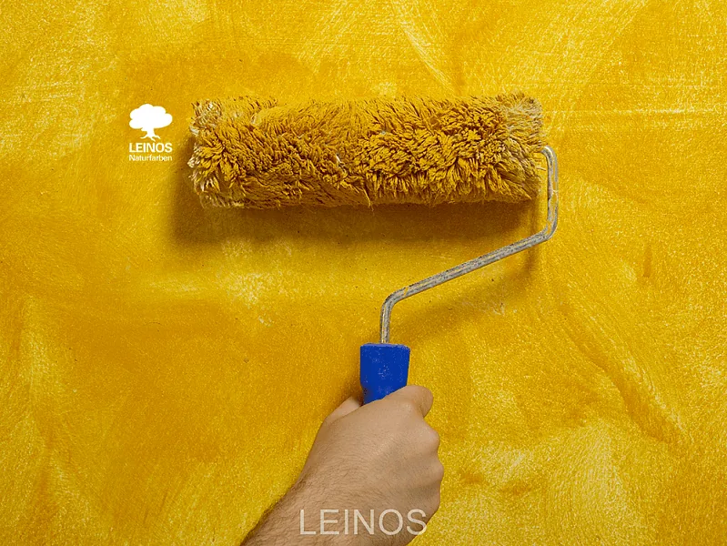 Two-Tone Yellow Lime Paint Wall Application