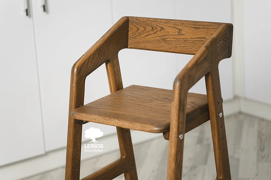 Children's Adjustable High Chair in Dark Oak