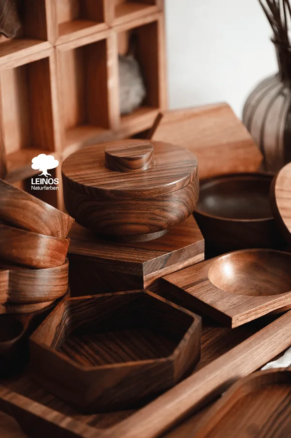 Wooden plate showing warm brown tone with semi-matte sheen across the surface.