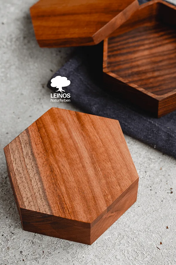 Coaster set — uniform finish across multiple smaller pieces, three-coat build per piece.