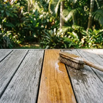 Greyed exterior wood