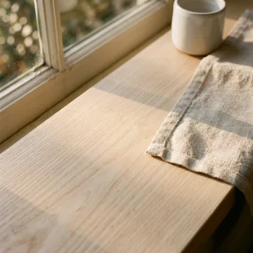 Light on pale wood