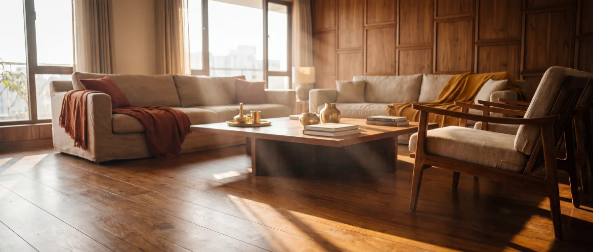 Interior space finished with LEINOS natural wood coatings and mineral wall paints